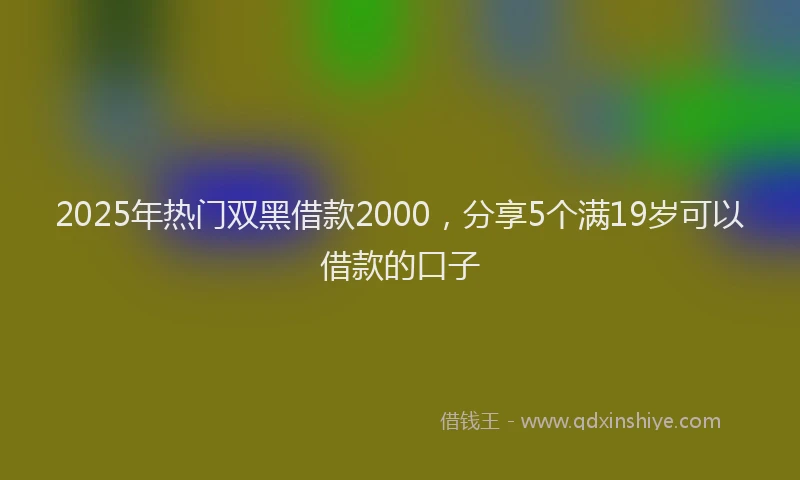 2025年热门双黑借款2000，分享5个满19岁可以借款的口子