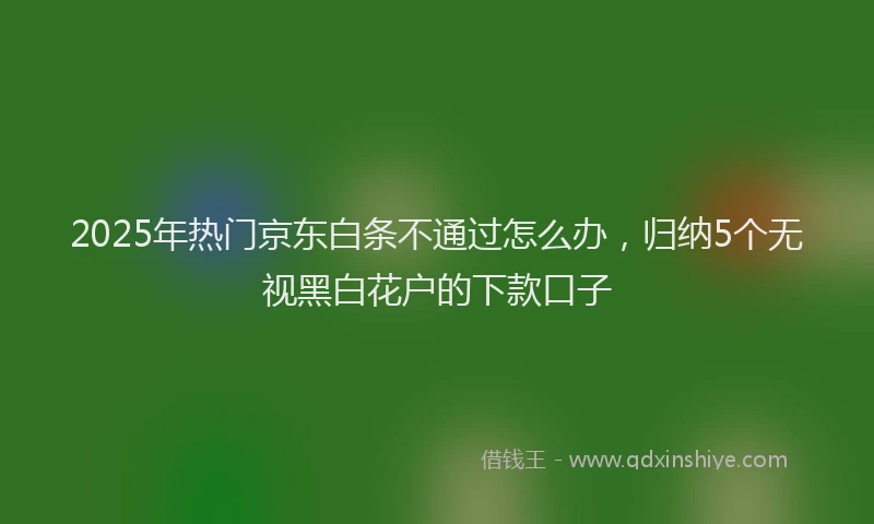 2025年热门京东白条不通过怎么办，归纳5个无视黑白花户的下款口子
