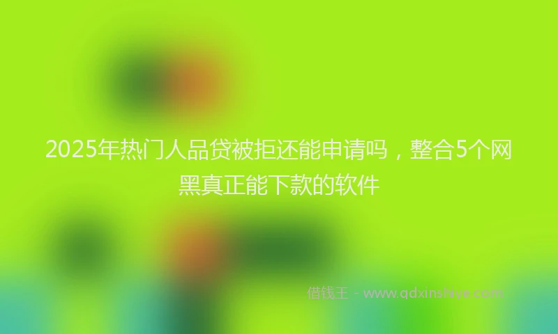 2025年热门人品贷被拒还能申请吗，整合5个网黑真正能下款的软件