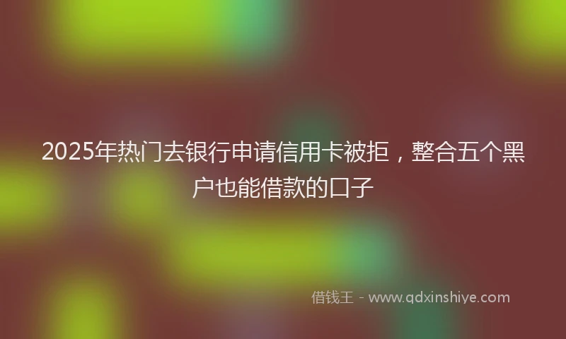 2025年热门去银行申请信用卡被拒，整合五个黑户也能借款的口子