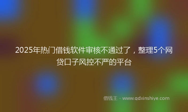 2025年热门借钱软件审核不通过了，整理5个网贷口子风控不严的平台