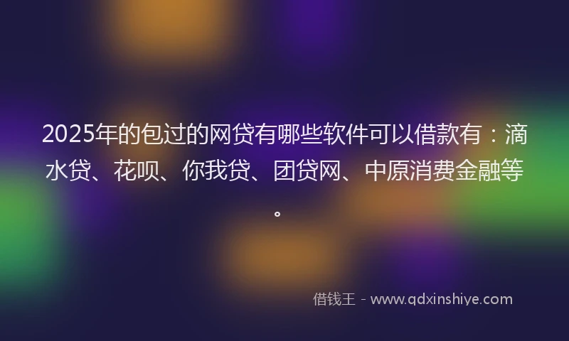 2025年的包过的网贷有哪些软件可以借款有：滴水贷、花呗、你我贷、团贷网、中原消费金融等。