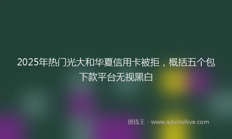 2025年热门光大和华夏信用卡被拒，概括五个包下款平台无视黑白