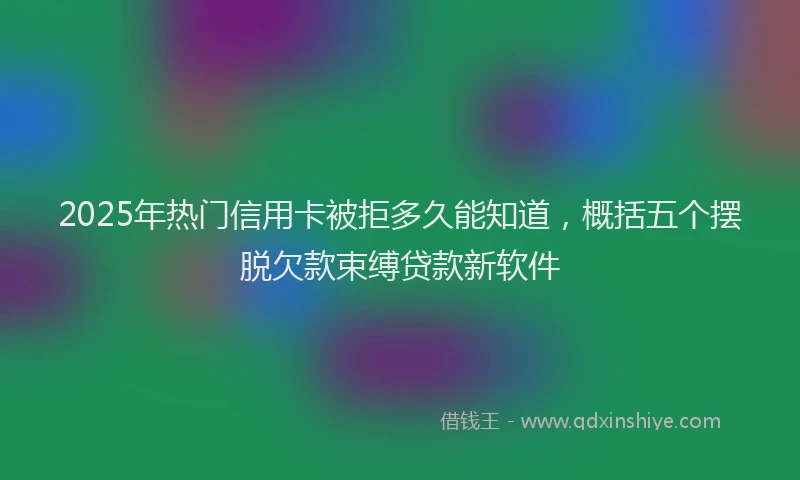 2025年热门信用卡被拒多久能知道，概括五个摆脱欠款束缚贷款新软件