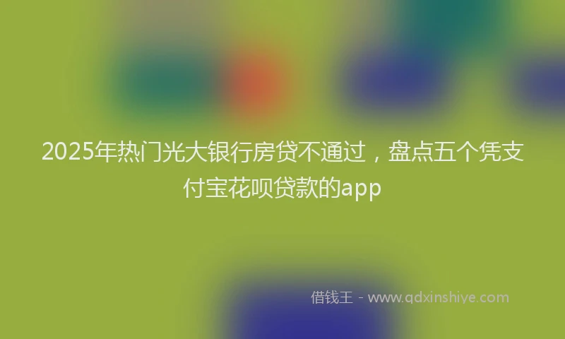 2025年热门光大银行房贷不通过，盘点五个凭支付宝花呗贷款的app
