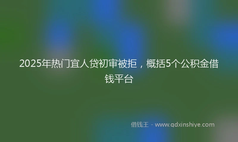 2025年热门宜人贷初审被拒，概括5个公积金借钱平台