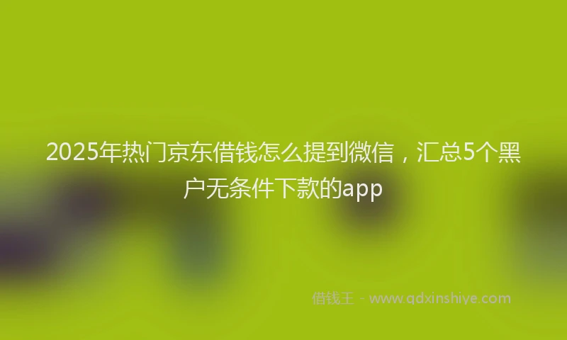 2025年热门京东借钱怎么提到微信，汇总5个黑户无条件下款的app