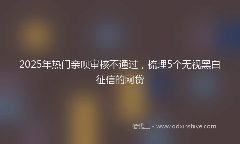 2025年热门亲呗审核不通过，梳理5个无视黑白征信的网贷