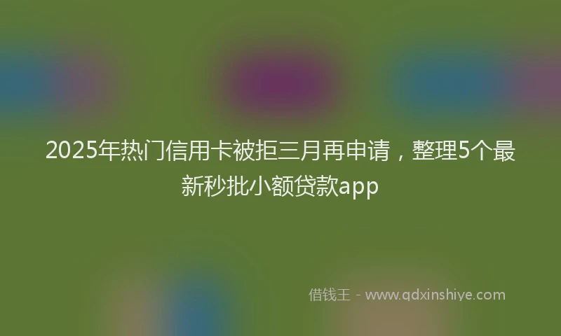 2025年热门信用卡被拒三月再申请，整理5个最新秒批小额贷款app