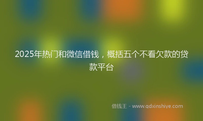 2025年热门和微信借钱，概括五个不看欠款的贷款平台