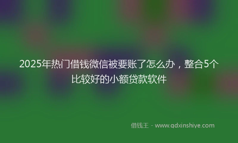 2025年热门借钱微信被要账了怎么办，整合5个比较好的小额贷款软件