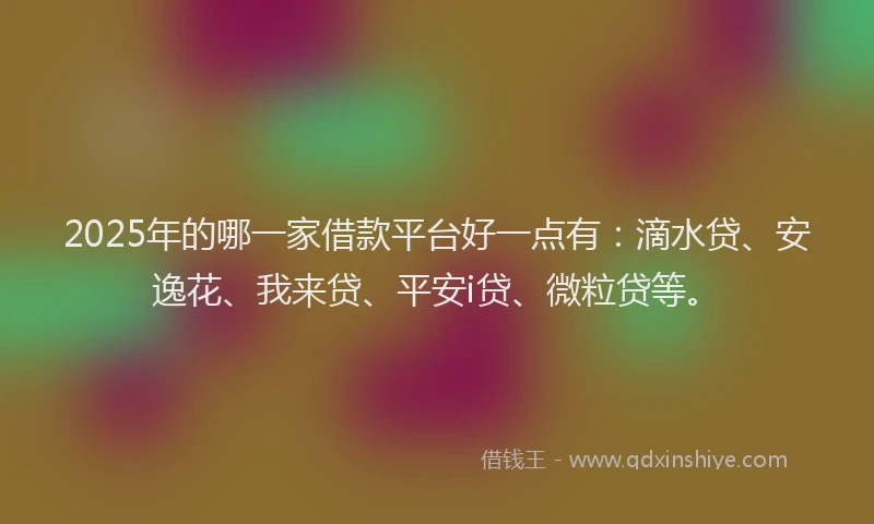 2025年的哪一家借款平台好一点有：滴水贷、安逸花、我来贷、平安i贷、微粒贷等。