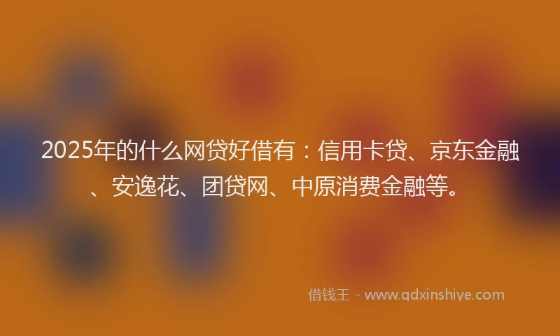 2025年的什么网贷好借有：信用卡贷、京东金融、安逸花、团贷网、中原消费金融等。