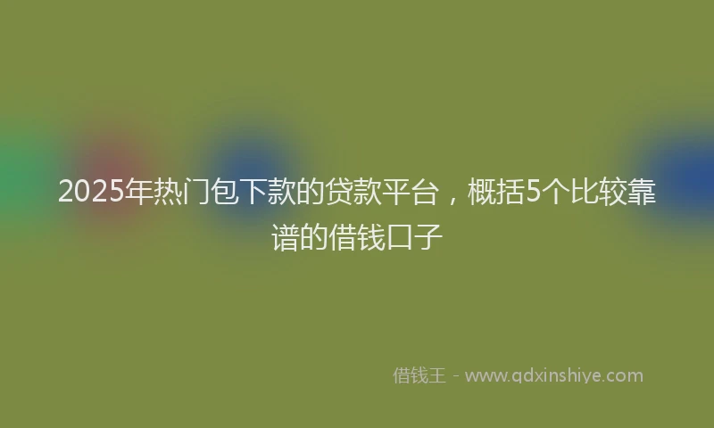 2025年热门包下款的贷款平台，概括5个比较靠谱的借钱口子