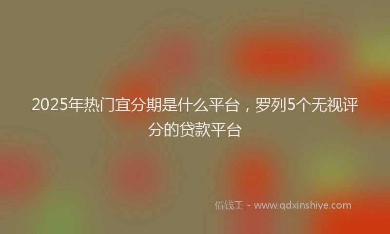 2025年热门宜分期是什么平台，罗列5个无视评分的贷款平台