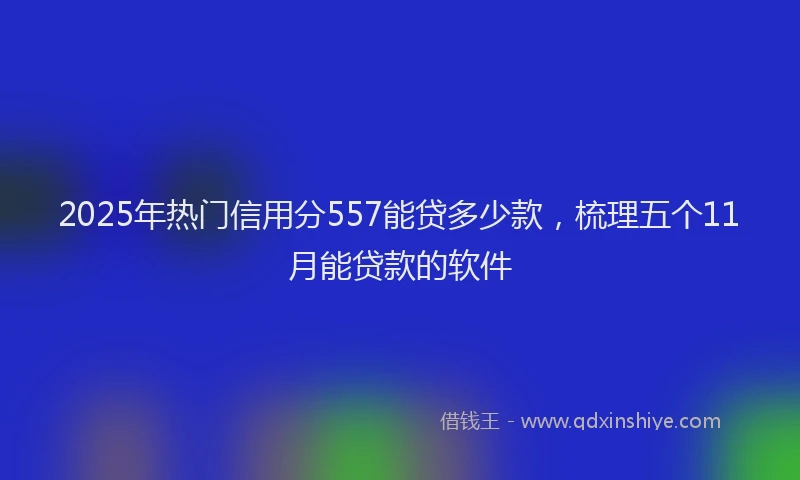 2025年热门信用分557能贷多少款，梳理五个11月能贷款的软件
