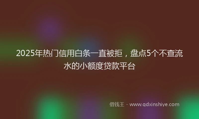 2025年热门信用白条一直被拒，盘点5个不查流水的小额度贷款平台