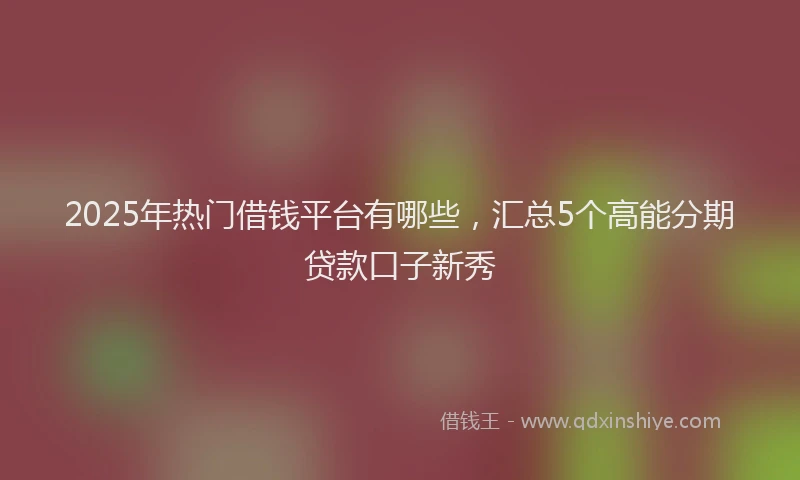 2025年热门借钱平台有哪些，汇总5个高能分期贷款口子新秀