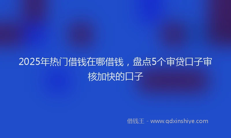 2025年热门借钱在哪借钱，盘点5个审贷口子审核加快的口子