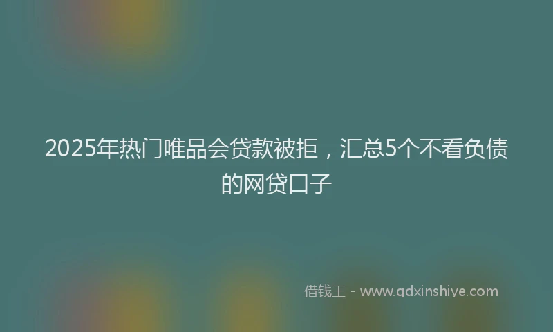 2025年热门唯品会贷款被拒，汇总5个不看负债的网贷口子