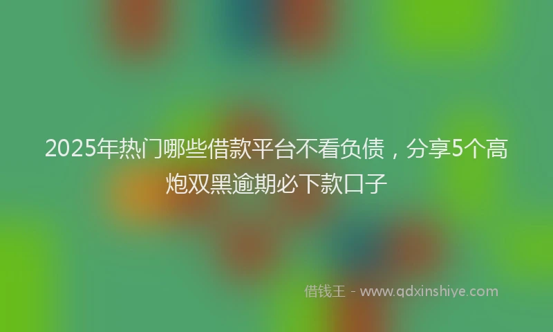 2025年热门哪些借款平台不看负债，分享5个高炮双黑逾期必下款口子