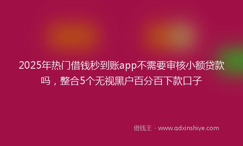 2025年热门借钱秒到账app不需要审核小额贷款吗，整合5个无视黑户百分百下款口子