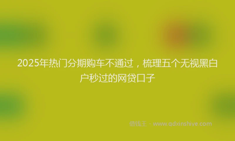 2025年热门分期购车不通过，梳理五个无视黑白户秒过的网贷口子