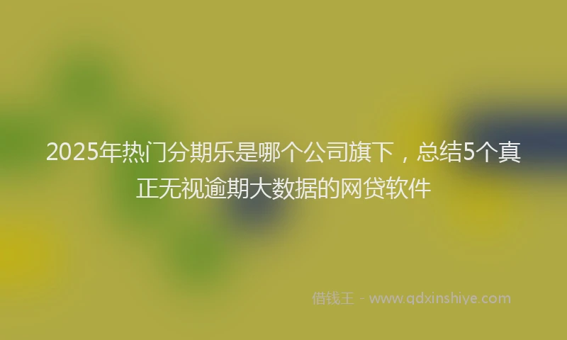 2025年热门分期乐是哪个公司旗下，总结5个真正无视逾期大数据的网贷软件