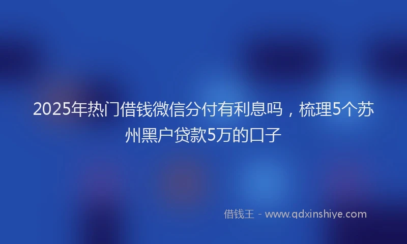 2025年热门借钱微信分付有利息吗，梳理5个苏州黑户贷款5万的口子