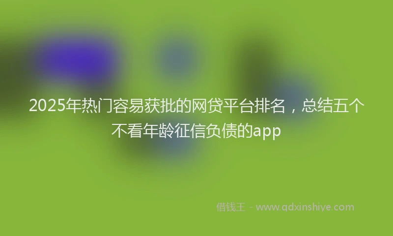 2025年热门容易获批的网贷平台排名，总结五个不看年龄征信负债的app