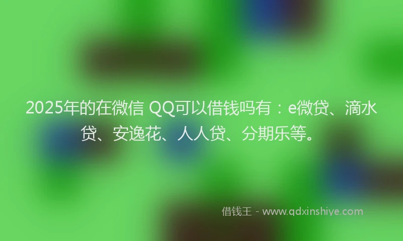 2025年的在微信 QQ可以借钱吗有：e微贷、滴水贷、安逸花、人人贷、分期乐等。