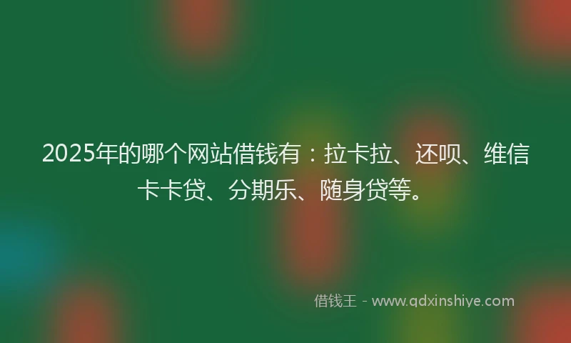 2025年的哪个网站借钱有：拉卡拉、还呗、维信卡卡贷、分期乐、随身贷等。