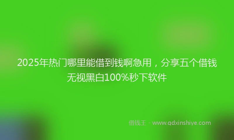 2025年热门哪里能借到钱啊急用，分享五个借钱无视黑白100%秒下软件