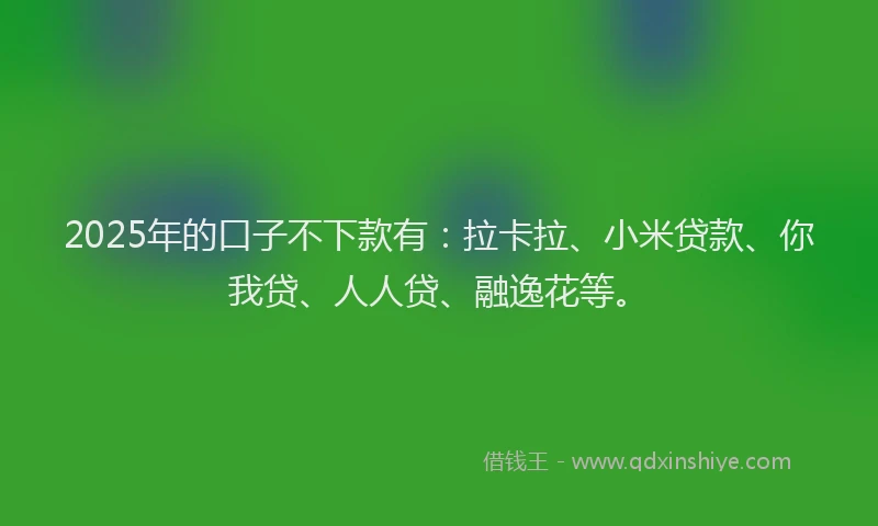 2025年的口子不下款有：拉卡拉、小米贷款、你我贷、人人贷、融逸花等。