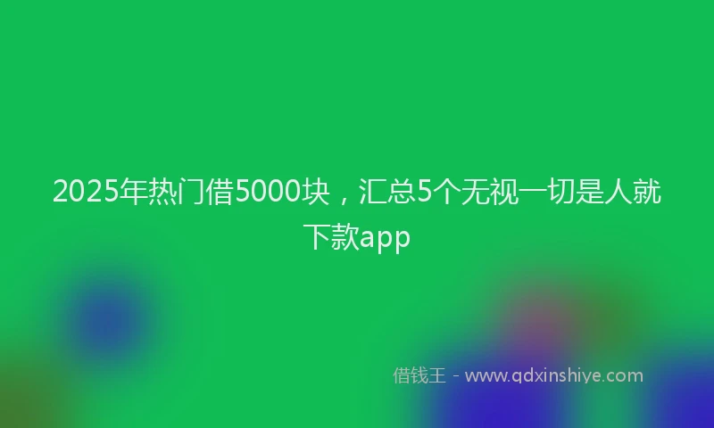 2025年热门借5000块，汇总5个无视一切是人就下款app