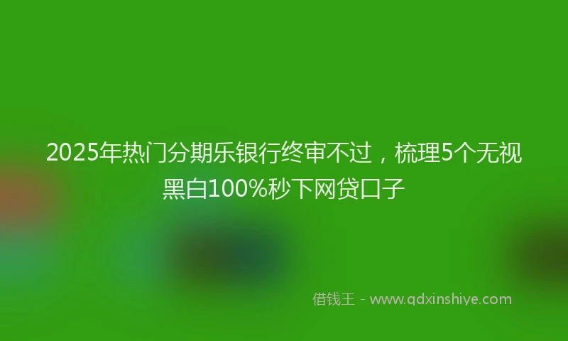 2025年热门分期乐银行终审不过，梳理5个无视黑白100%秒下网贷口子