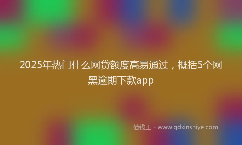 2025年热门什么网贷额度高易通过，概括5个网黑逾期下款app