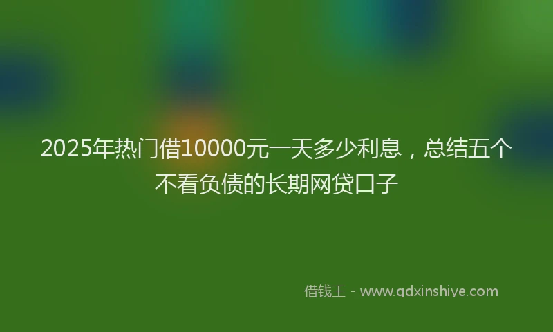 2025年热门借10000元一天多少利息，总结五个不看负债的长期网贷口子