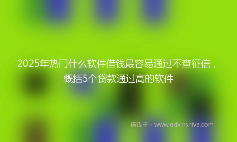 2025年热门什么软件借钱最容易通过不查征信，概括5个贷款通过高的软件