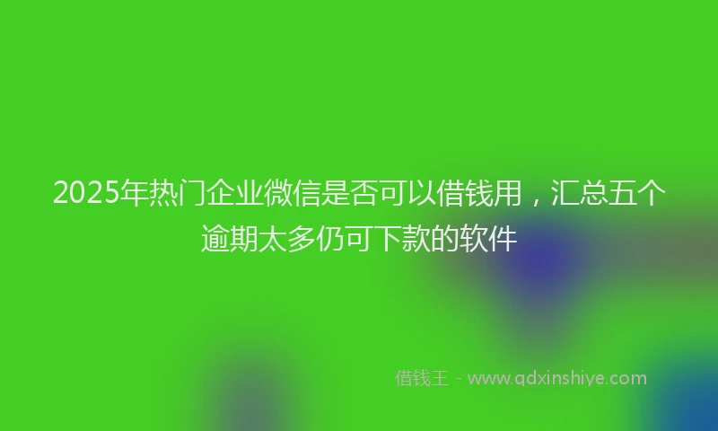 2025年热门企业微信是否可以借钱用，汇总五个逾期太多仍可下款的软件