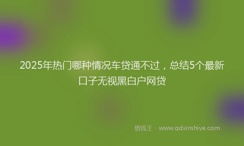 2025年热门哪种情况车贷通不过，总结5个最新口子无视黑白户网贷