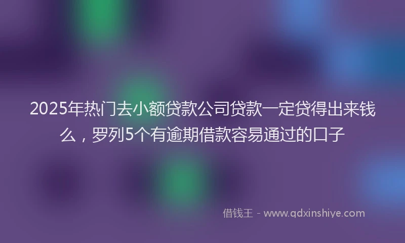 2025年热门去小额贷款公司贷款一定贷得出来钱么，罗列5个有逾期借款容易通过的口子