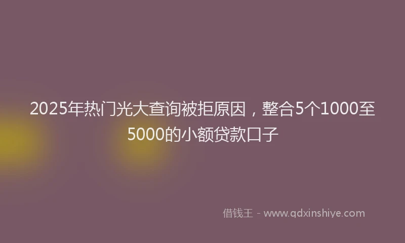 2025年热门光大查询被拒原因，整合5个1000至5000的小额贷款口子