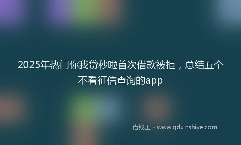 2025年热门你我贷秒啦首次借款被拒，总结五个不看征信查询的app