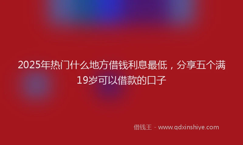 2025年热门什么地方借钱利息最低，分享五个满19岁可以借款的口子