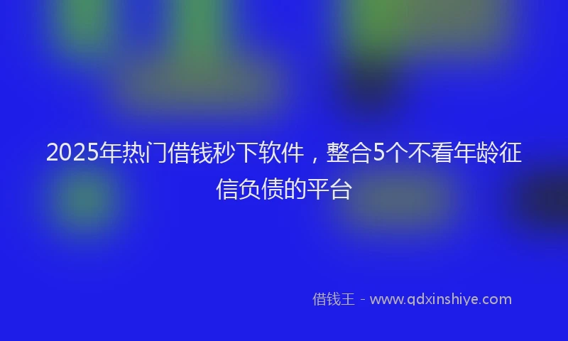2025年热门借钱秒下软件，整合5个不看年龄征信负债的平台