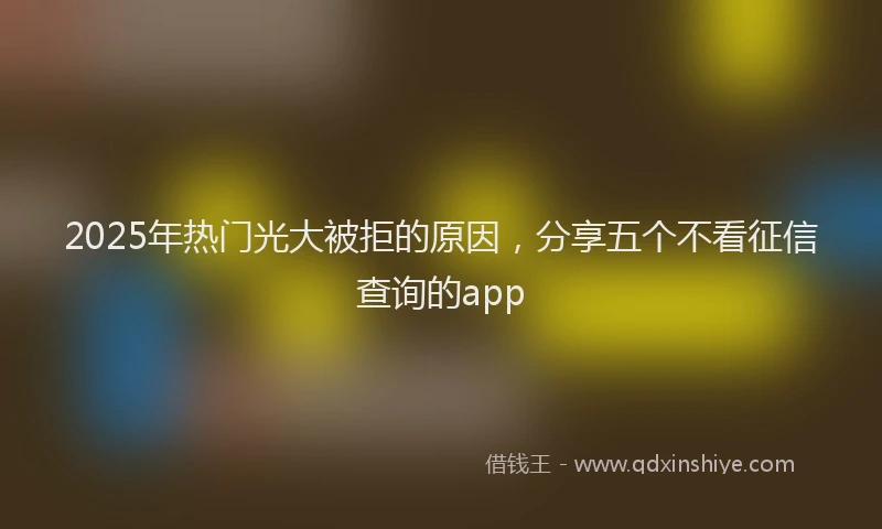 2025年热门光大被拒的原因，分享五个不看征信查询的app