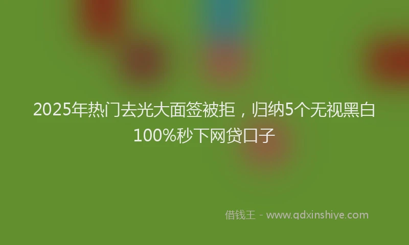 2025年热门去光大面签被拒，归纳5个无视黑白100%秒下网贷口子