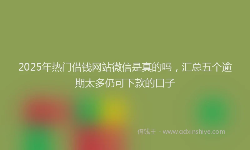2025年热门借钱网站微信是真的吗，汇总五个逾期太多仍可下款的口子