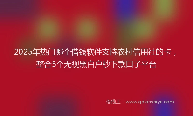 2025年热门哪个借钱软件支持农村信用社的卡，整合5个无视黑白户秒下款口子平台